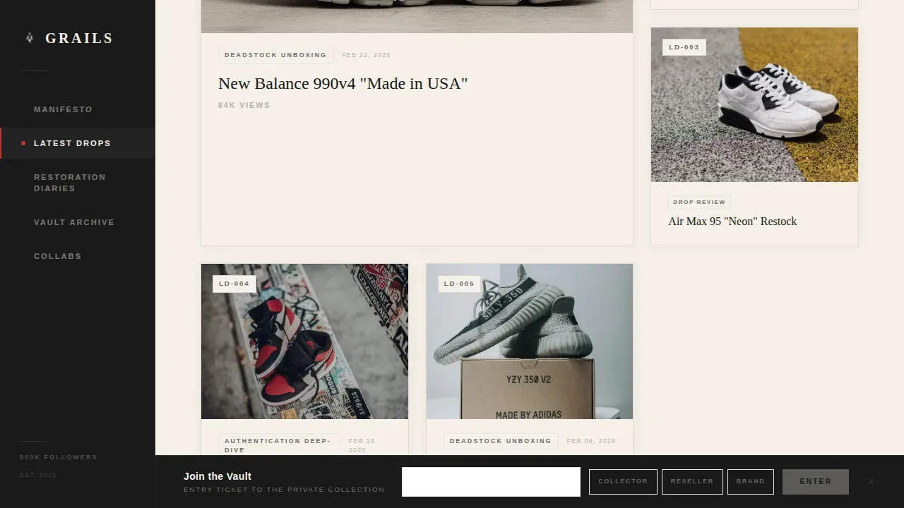 Premium Sneaker Marketplace Landing Page Template