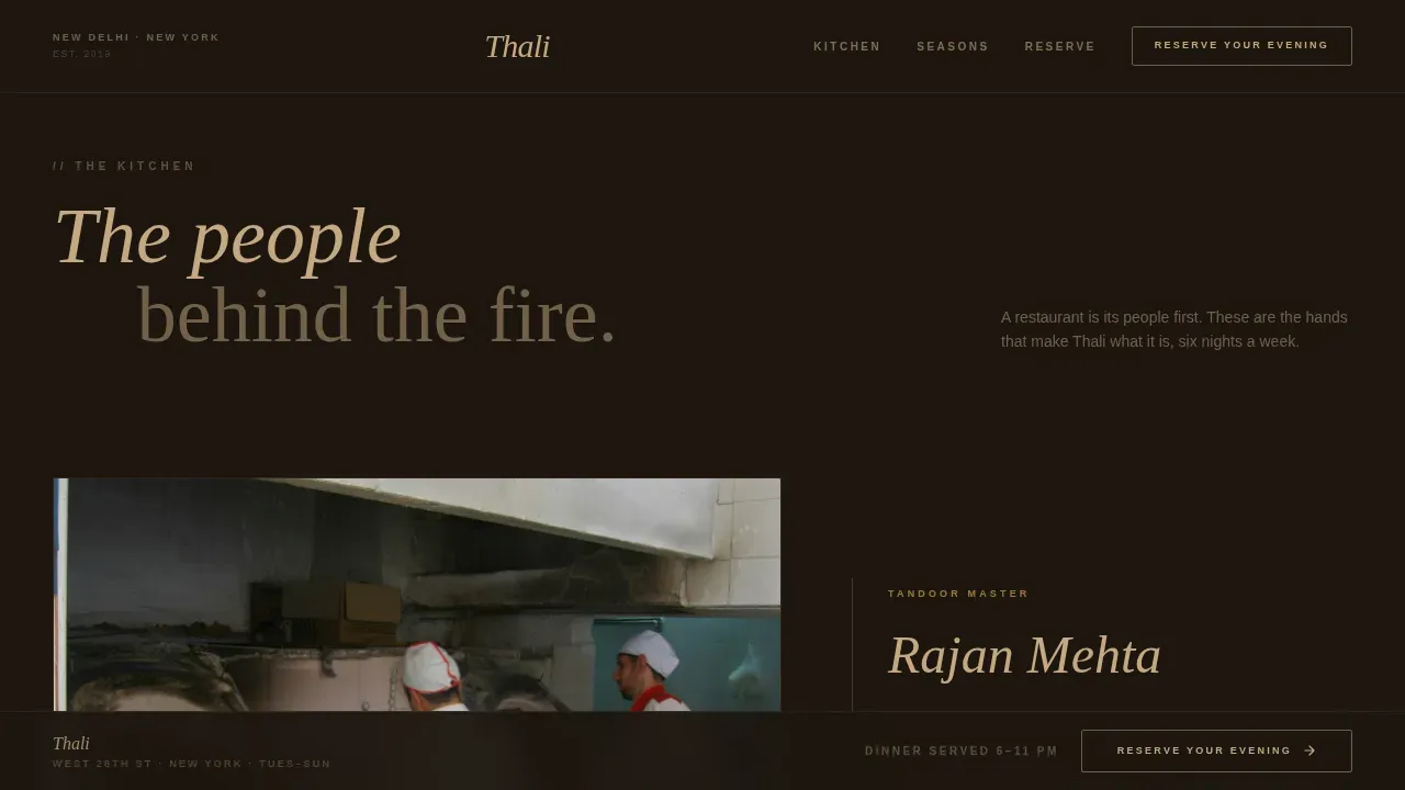 Authentic Indian Fine Dining Landing Page Template