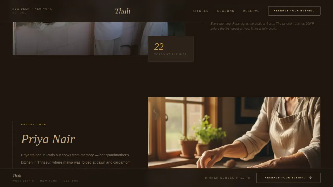 Authentic Indian Fine Dining Landing Page Template