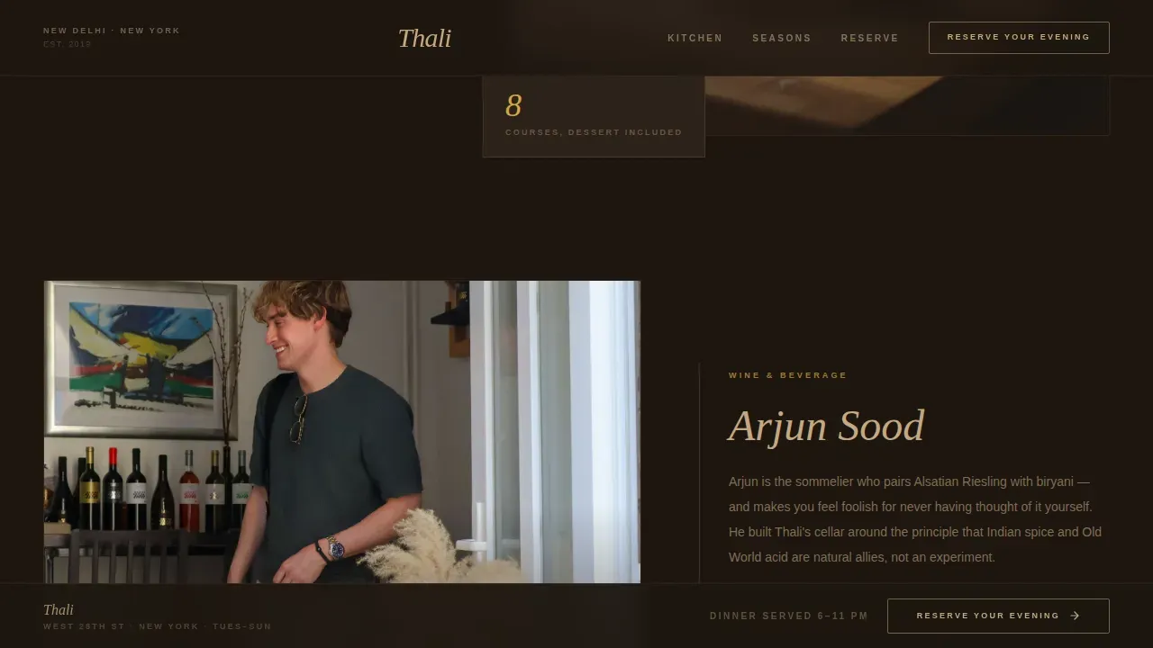 Authentic Indian Fine Dining Landing Page Template