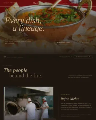 Authentic Indian Fine Dining Landing Page Template