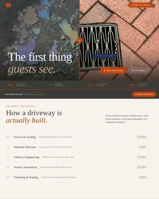 Driveway Renovation Booking Website Template