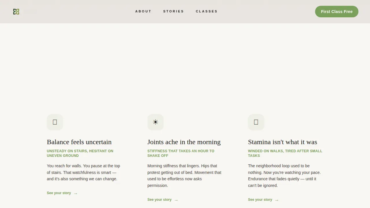 Senior Fitness Trainer Website Template for Older Adults