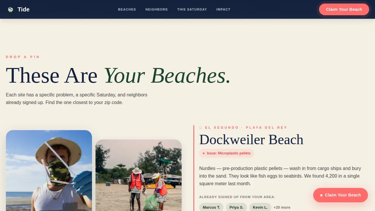 Community Marine Advocacy Landing Page Template