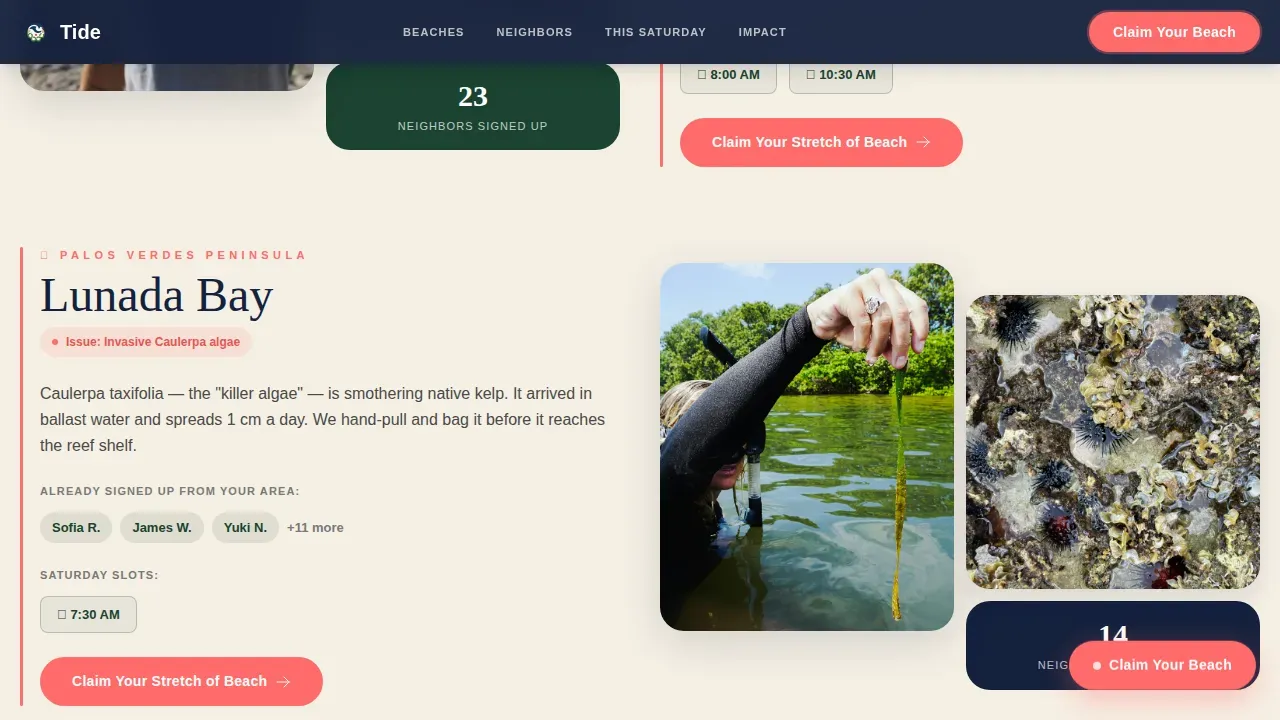 Community Marine Advocacy Landing Page Template