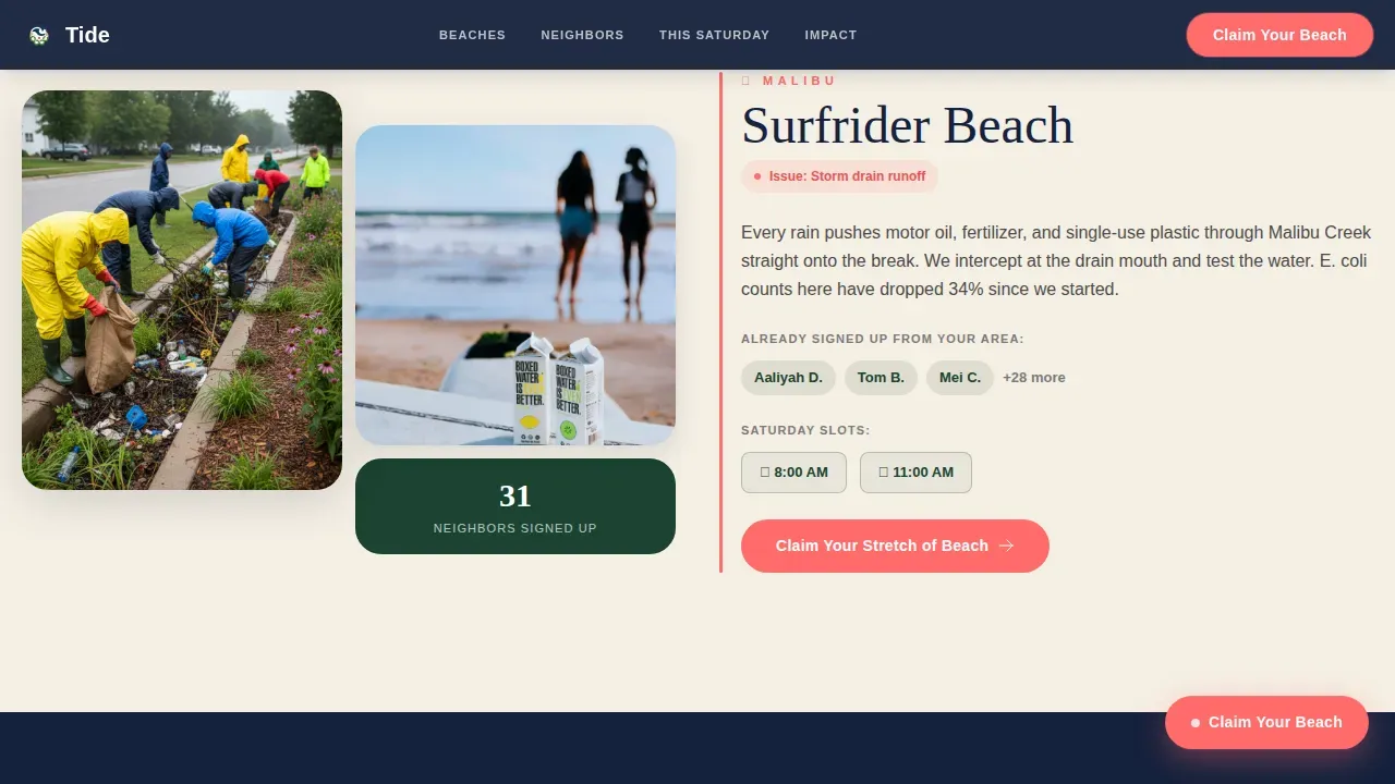 Community Marine Advocacy Landing Page Template