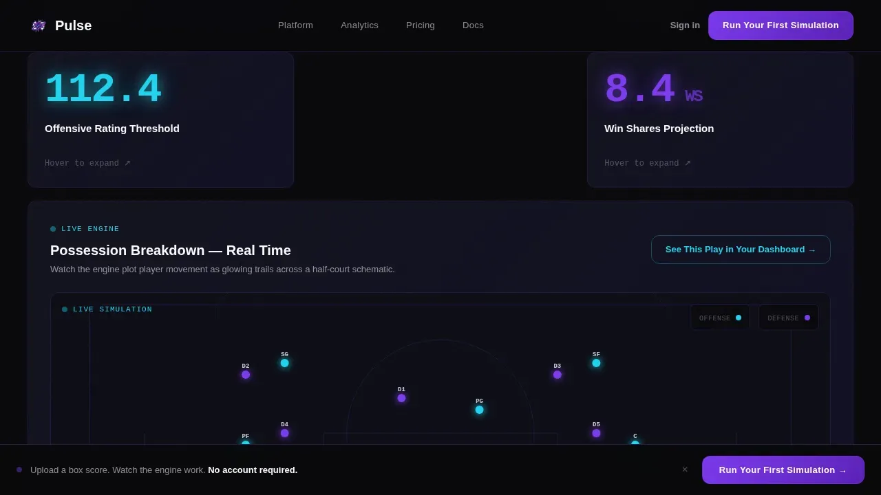 Real-Time Sports Dashboard Landing Page Template