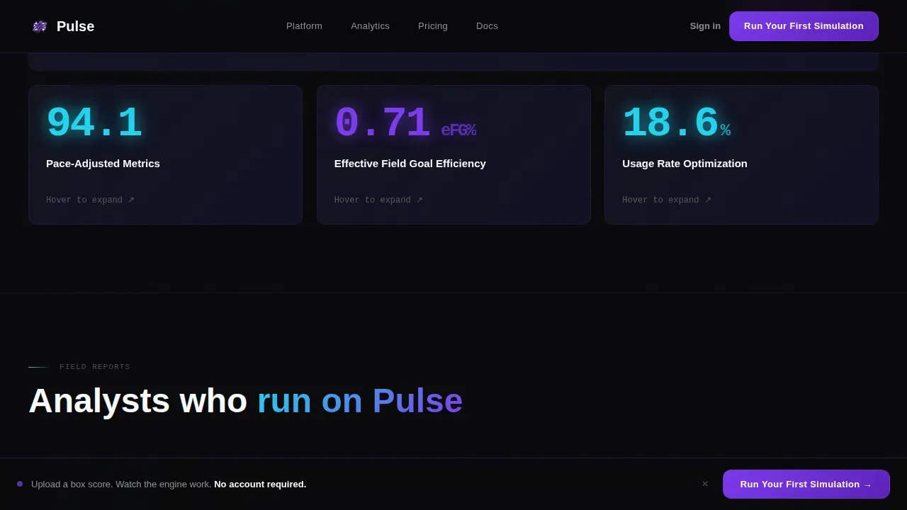 Real-Time Sports Dashboard Landing Page Template