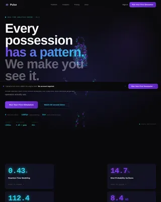 Real-Time Sports Dashboard Landing Page Template