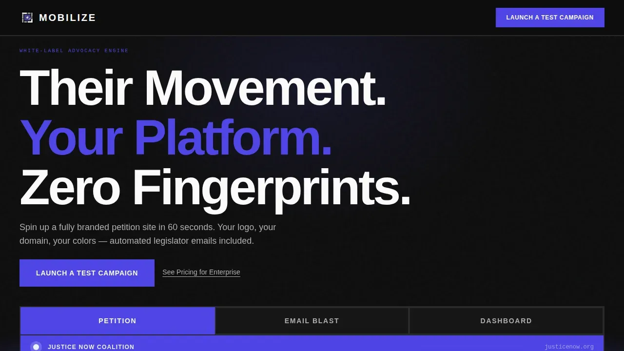 Bold Advocacy Platform Landing Page Template