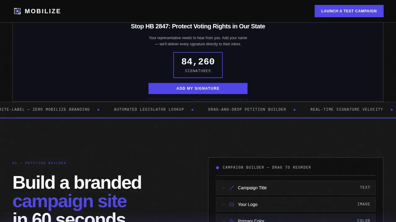 Bold Advocacy Platform Landing Page Template