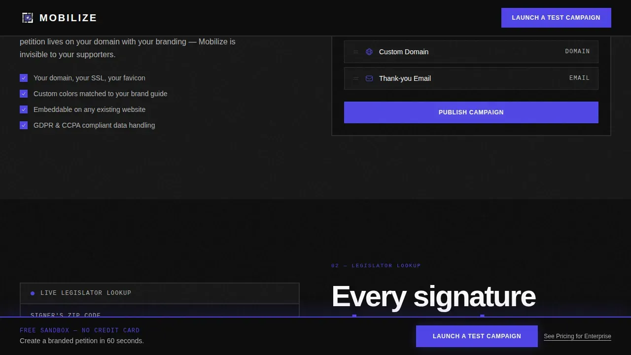 Bold Advocacy Platform Landing Page Template