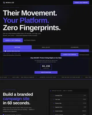 Bold Advocacy Platform Landing Page Template