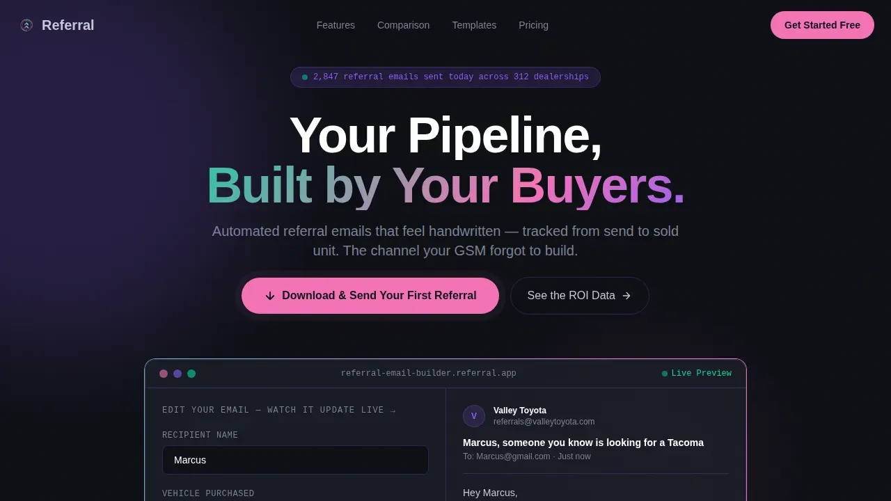 Effective Auto Referral Landing Page Template