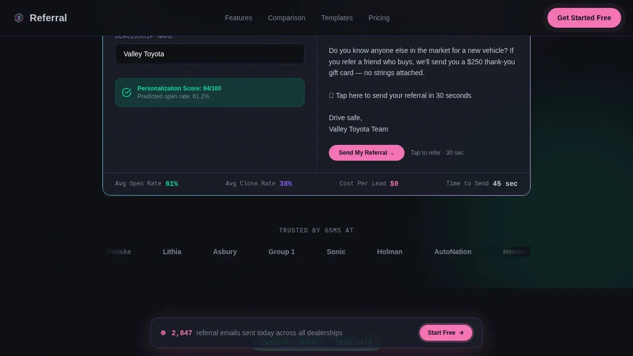 Effective Auto Referral Landing Page Template