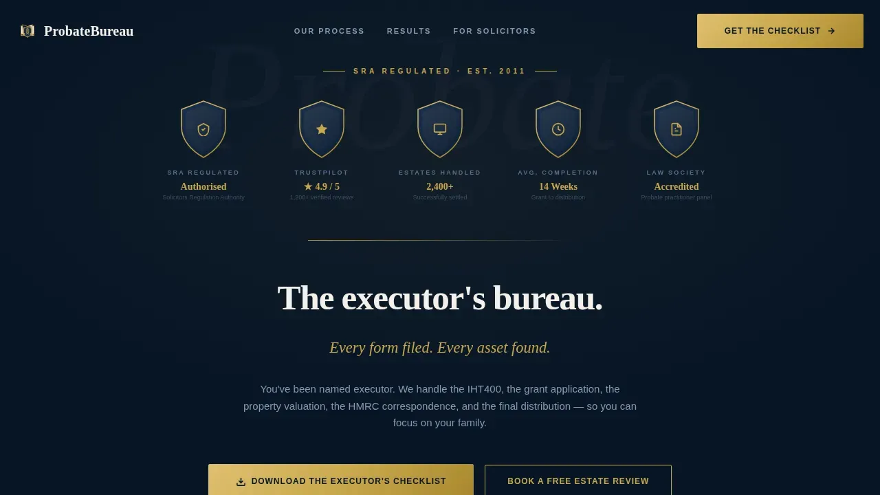 Estate & Succession Planning Specialist Booking Website Template