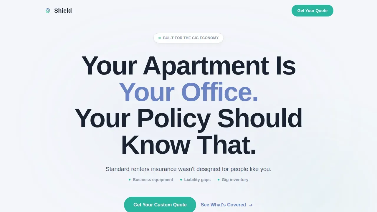 Portable Freelance Coverage Landing Page Template