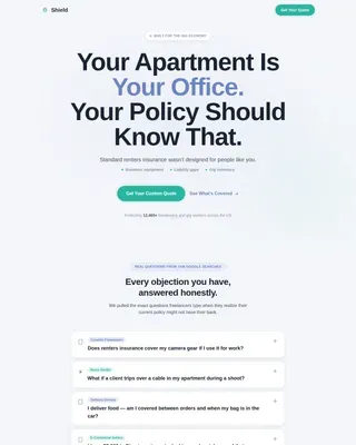 Portable Freelance Coverage Landing Page Template