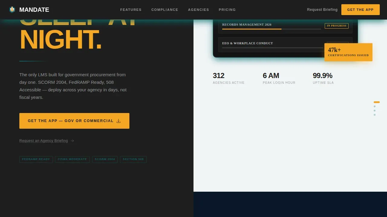 Powerful Government Training Landing Page Template