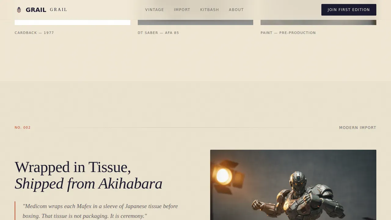 Premium Action Figure Marketplace | Free Website Template | Rocket