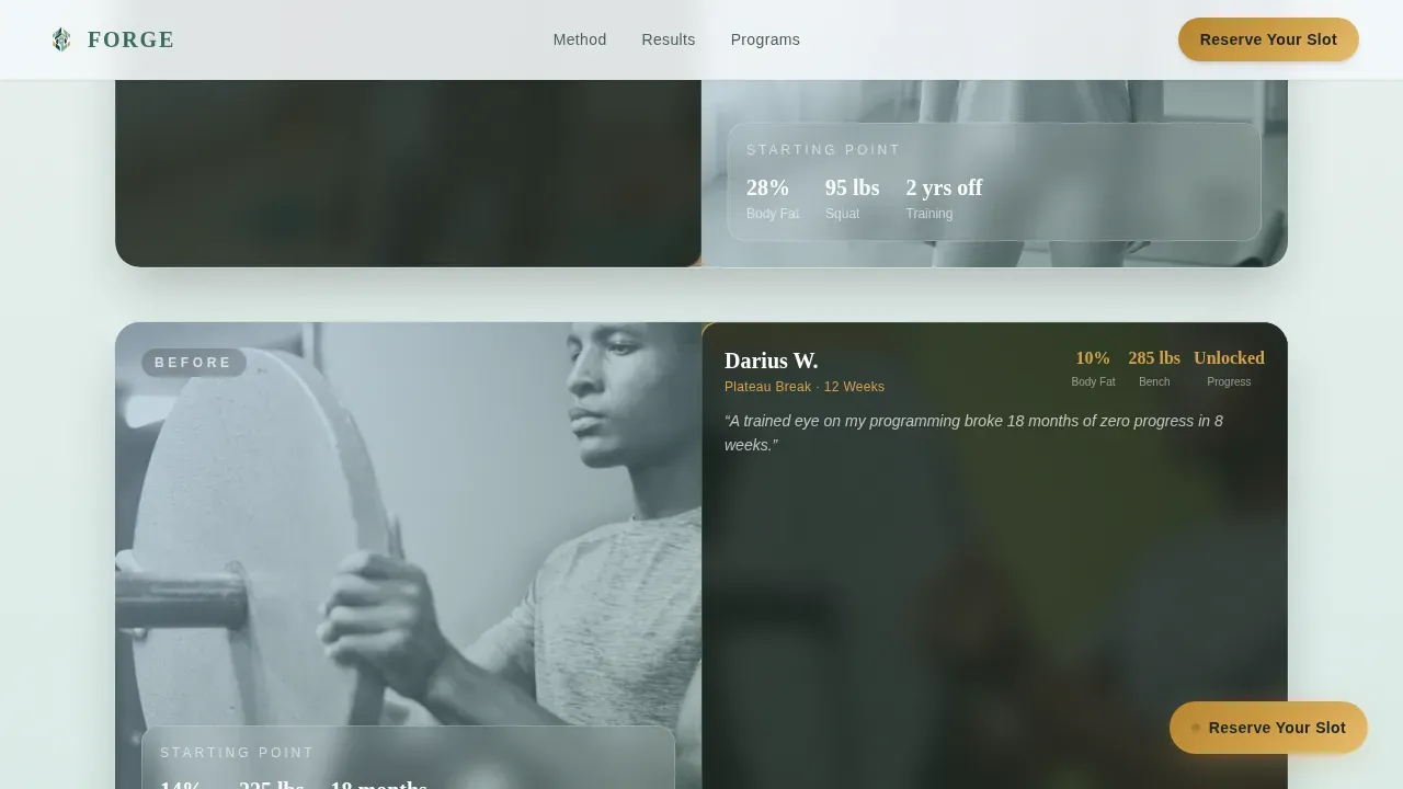 Bodybuilding Coach & Physique Transformation Website Template