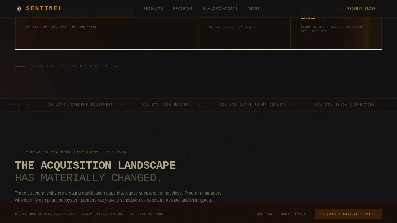 Tactical Electronics Operations Landing Page Template