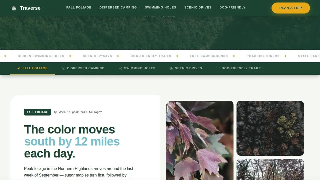 Breathtaking Regional Travel Landing Page Template