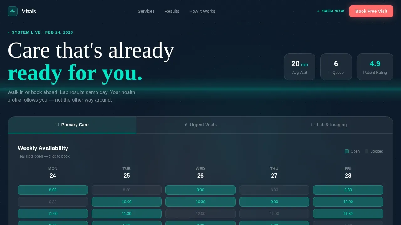 Medical Clinic Booking Website Template
