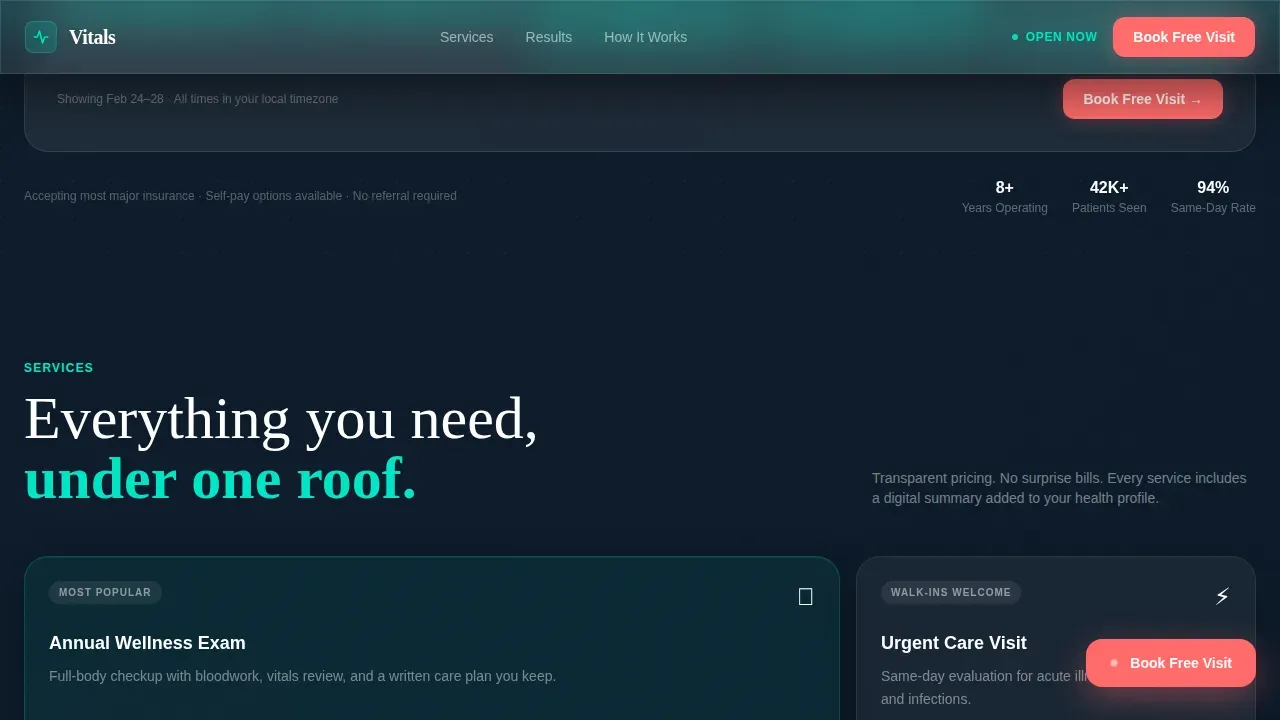 Medical Clinic Booking Website Template