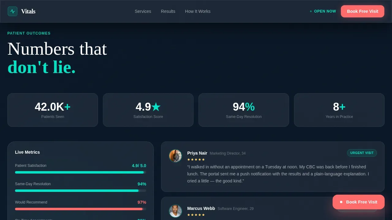 Medical Clinic Booking Website Template