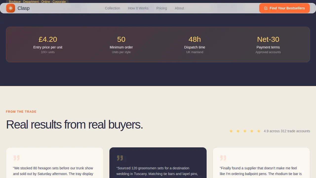 Modern Menswear Accessories Landing Page Template