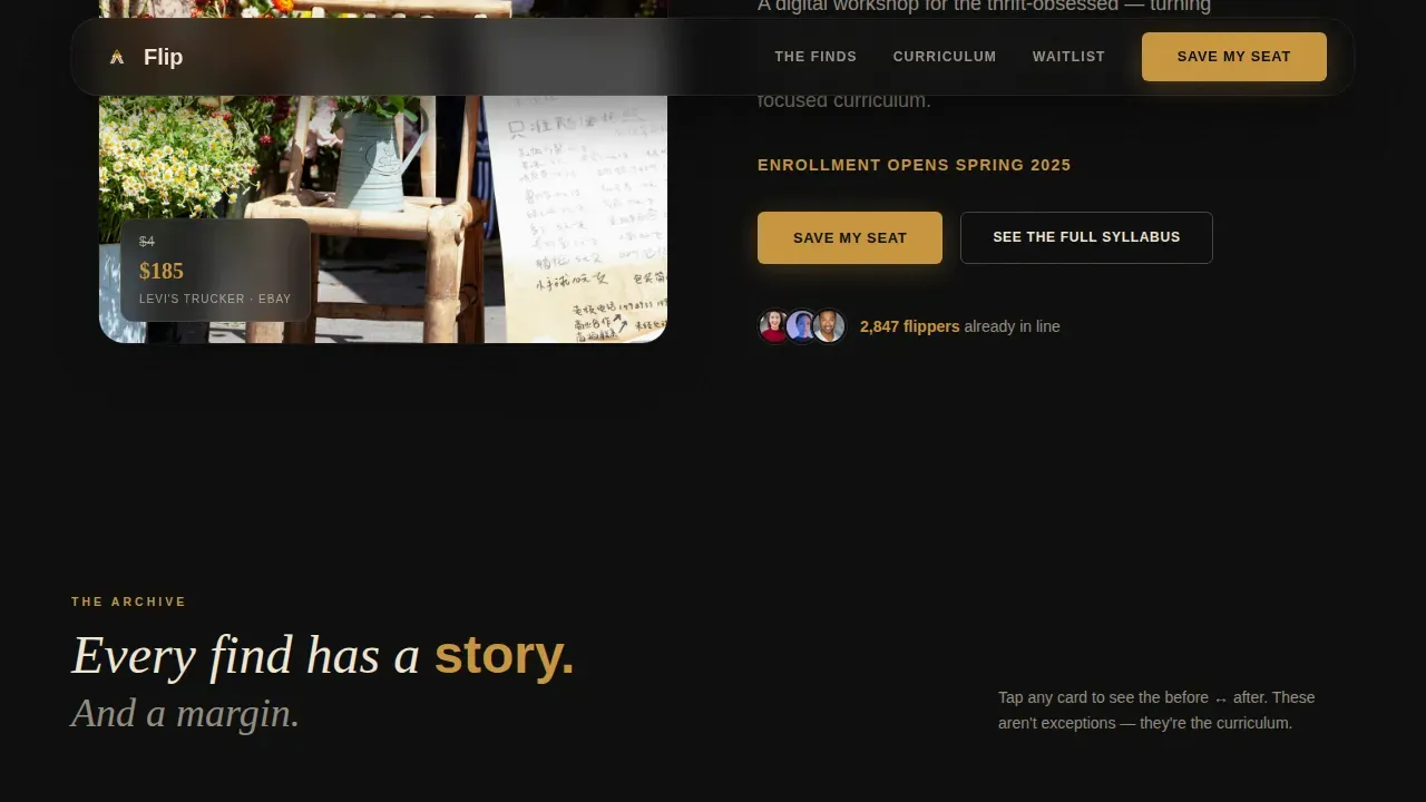 Expert Thrift Flipping Landing Page Template