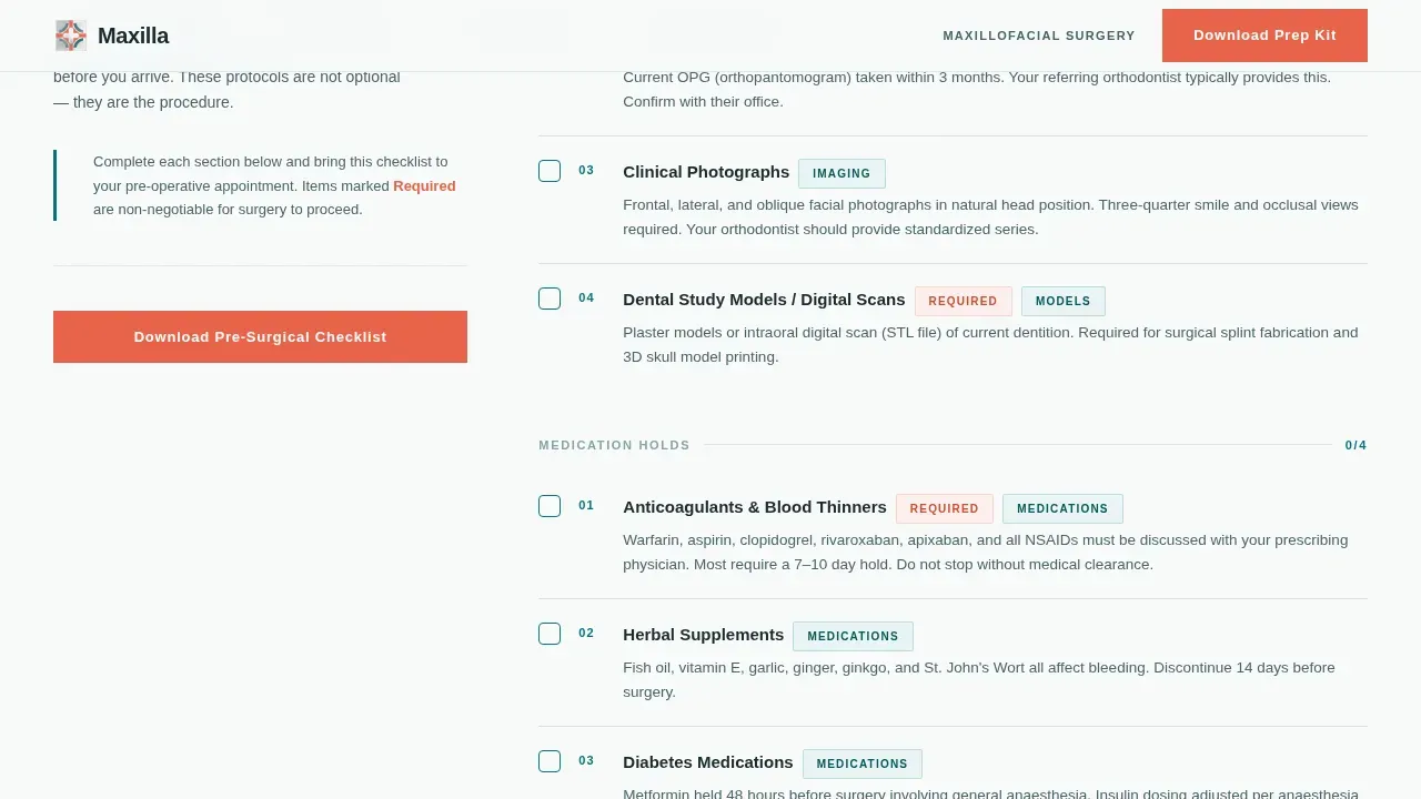 Advanced Maxillofacial Surgeon Professional Website Template