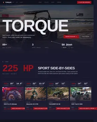 Stats-First ATV UTV Dealer Landing Page Template