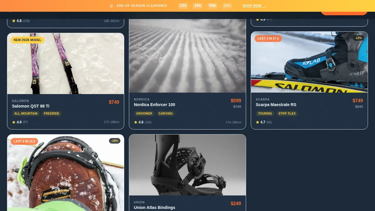 Sports & Outdoor Store Blog Website Template