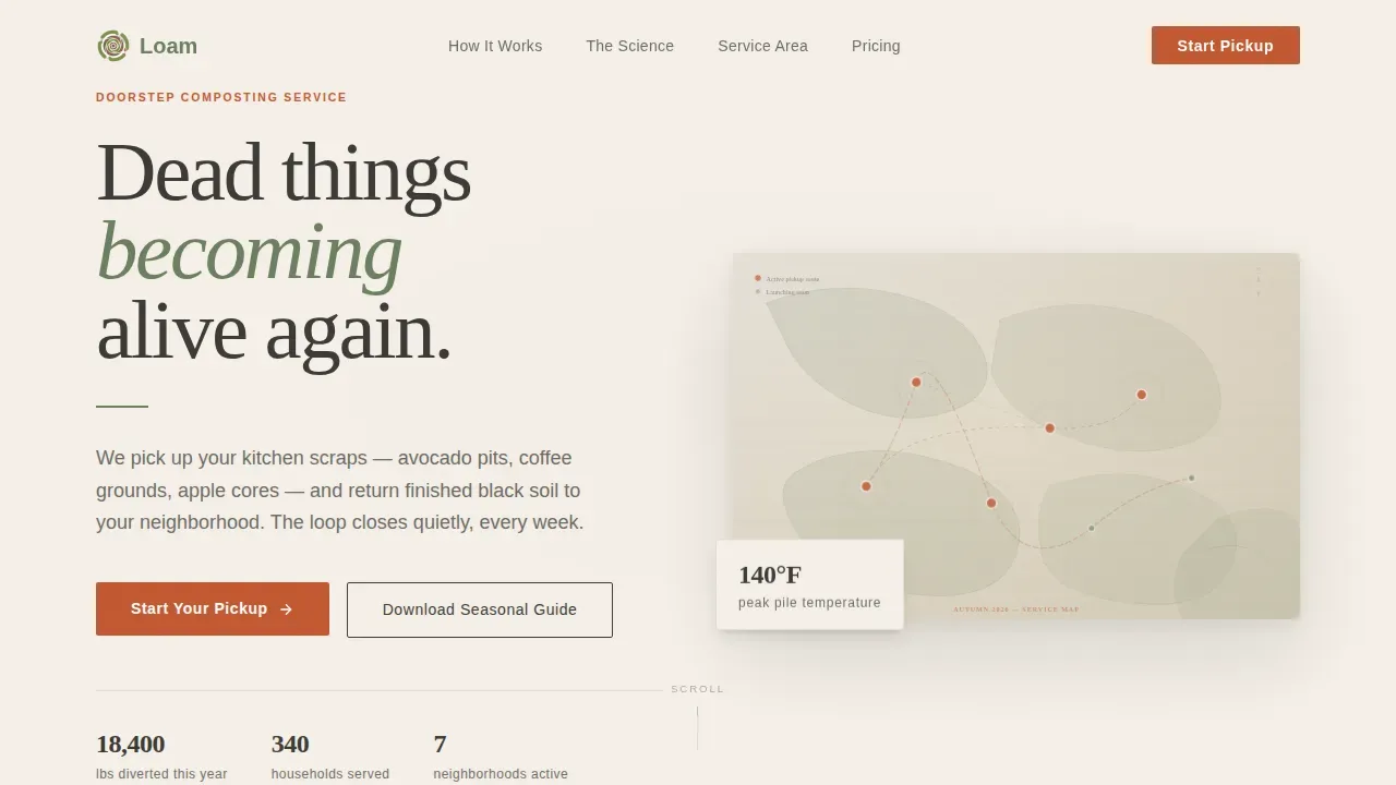 Seasonal Pickup Service Landing Page Template