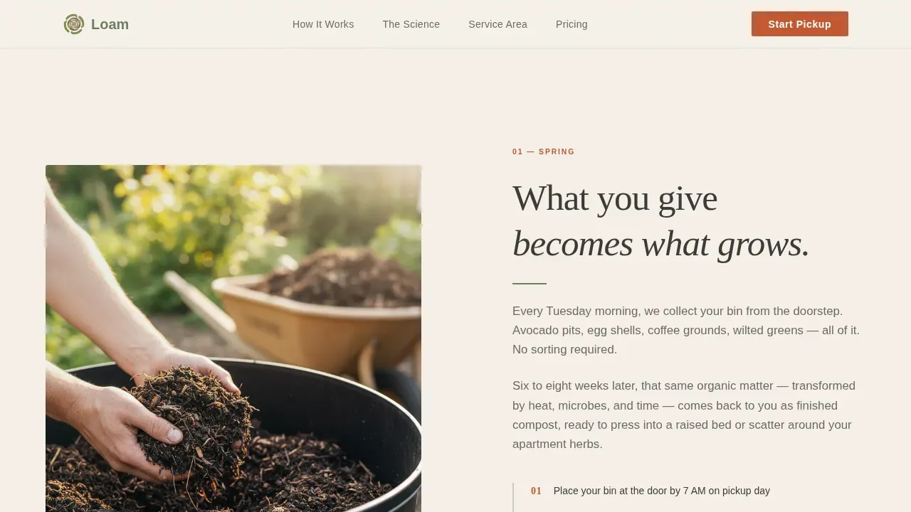 Seasonal Pickup Service Landing Page Template