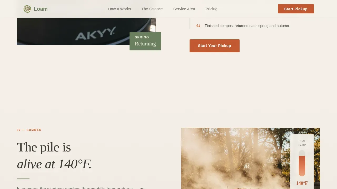 Seasonal Pickup Service Landing Page Template
