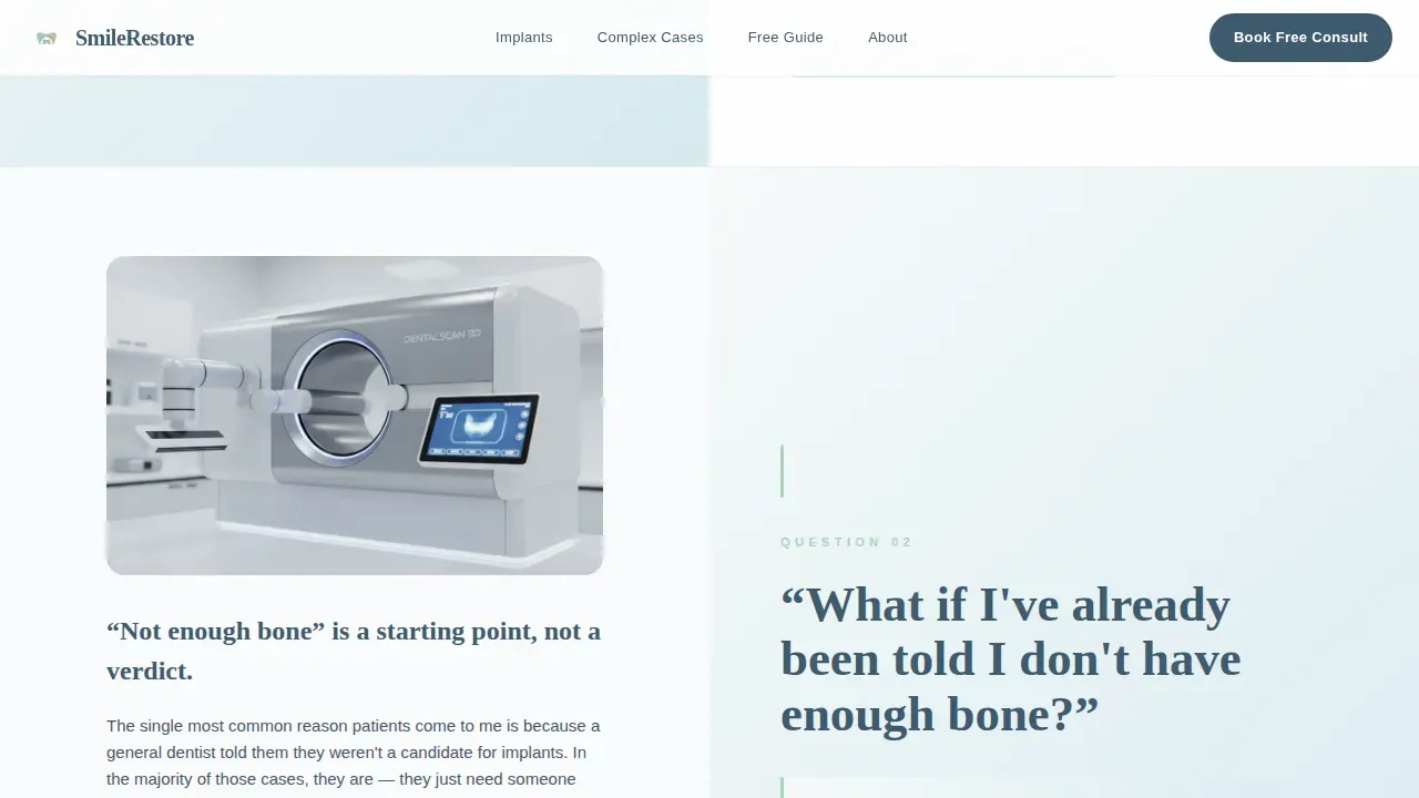 Prosthodontist Booking Website Template