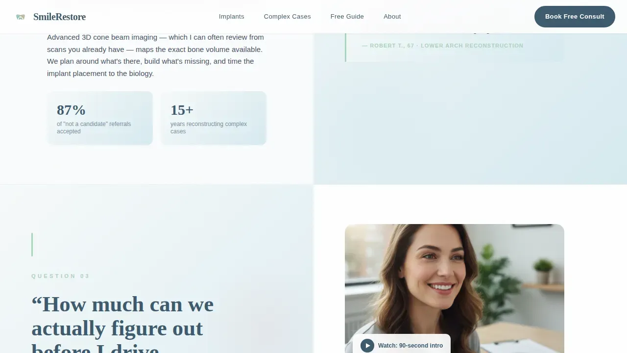 Prosthodontist Booking Website Template