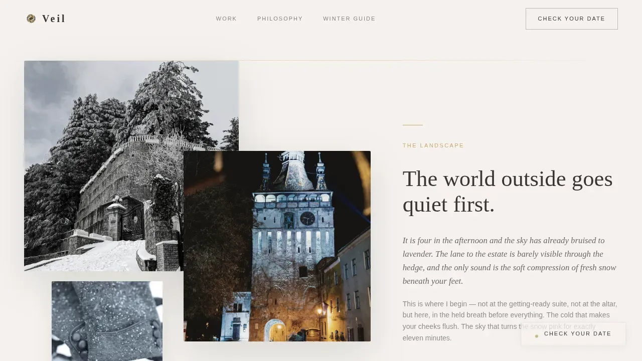 Winter Wedding Booking Website Template