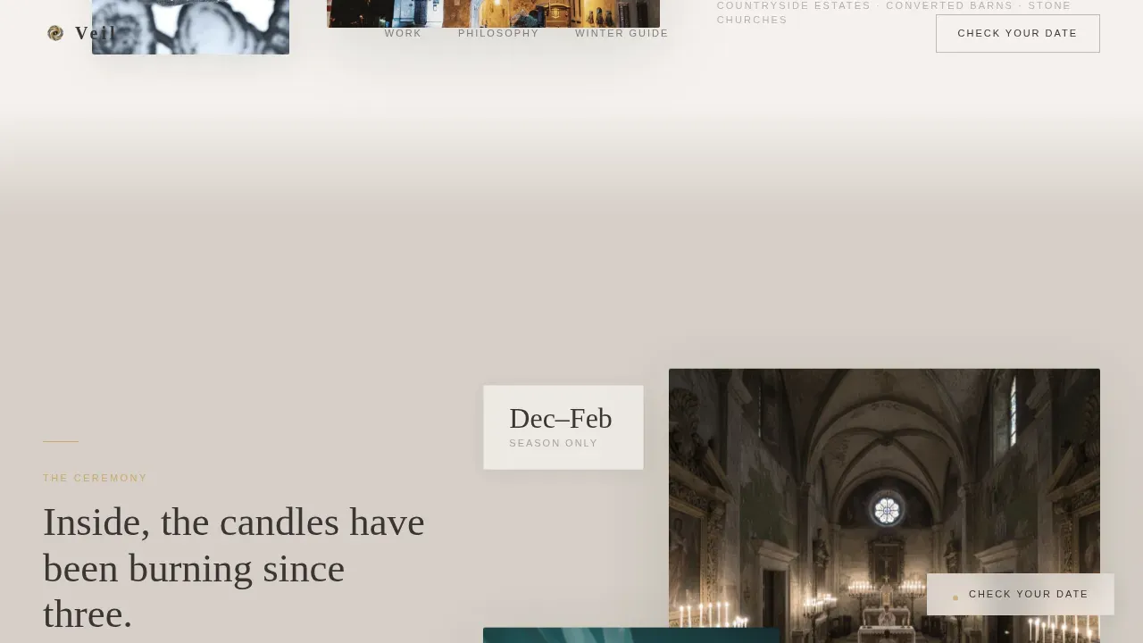 Winter Wedding Booking Website Template