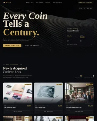 Coin & Numismatics Professional Website Template
