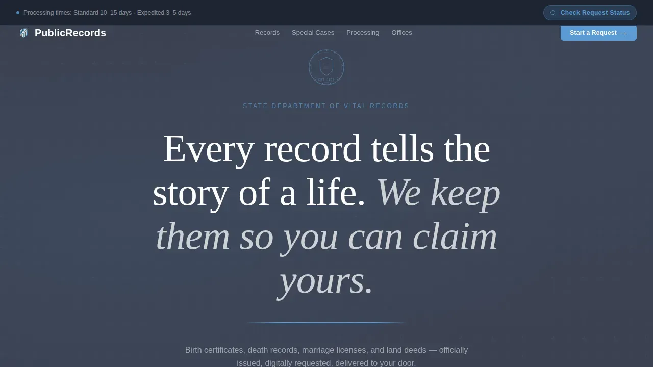 Public Records Government Professional Website Template