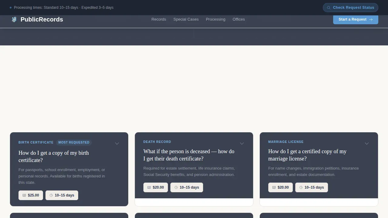 Public Records Government Professional Website Template