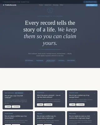 Public Records Government Professional Website Template