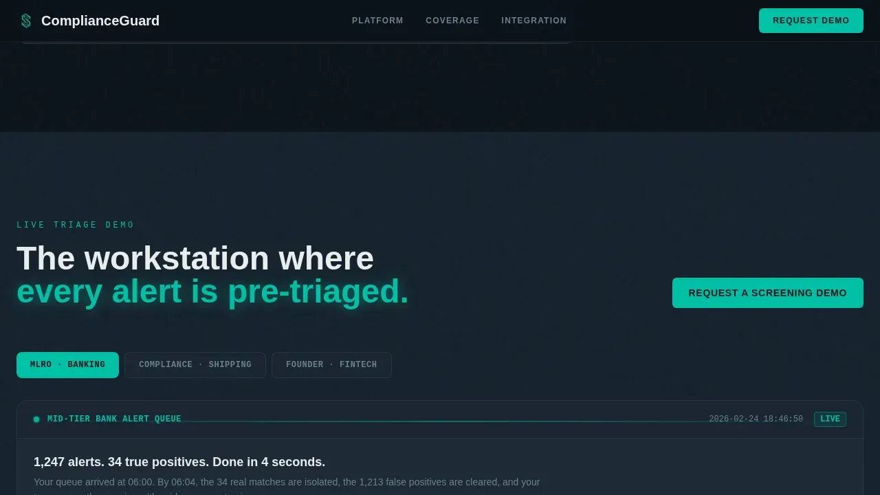 OFAC Sanctions Monitoring Landing Page Template