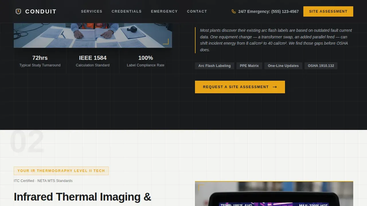 Industrial Electrician Business Professional Website Template