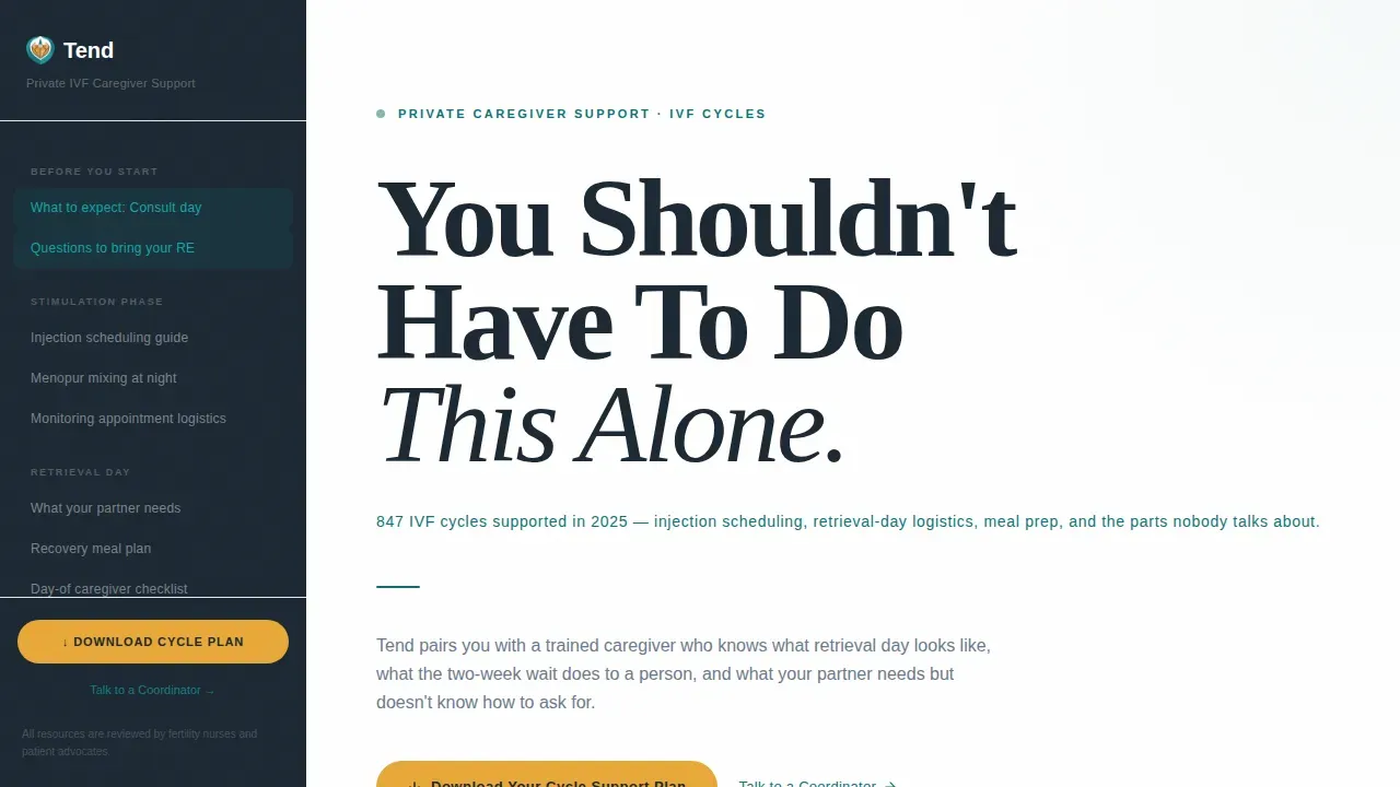 Infertility Care Professional Website Template