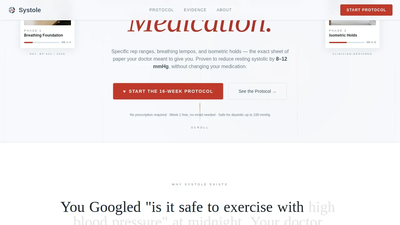 Hypertension Exercise Protocol Landing Page Template